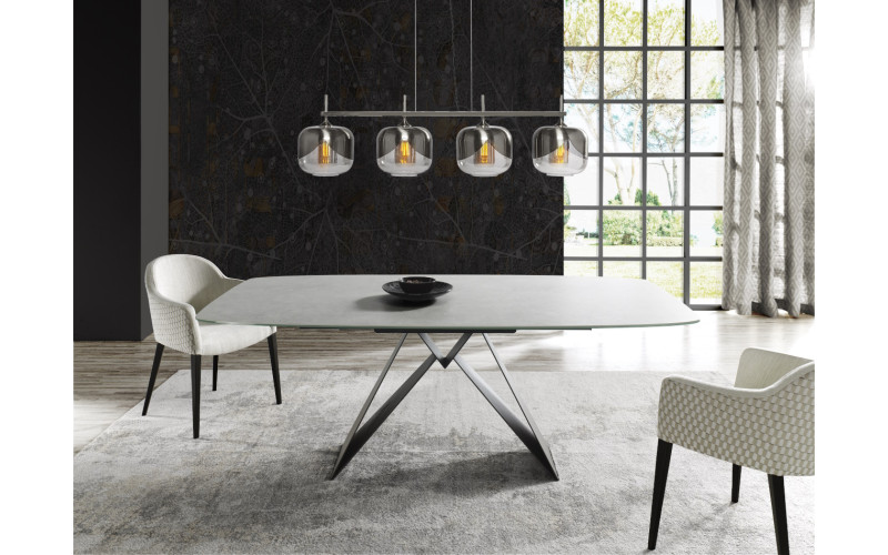 Mesa de comedor fija tapa porcelánico con diseño moderno modelo Infinity de Indesan