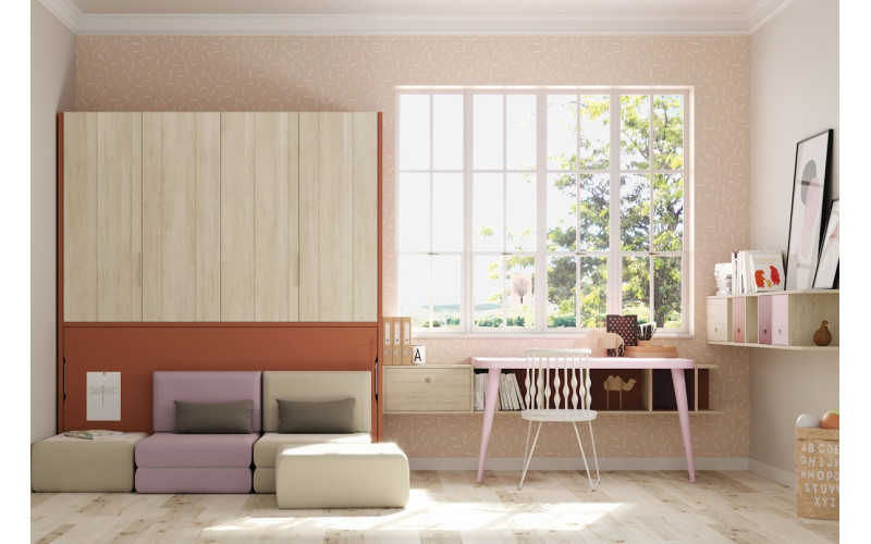 Dormitorio juvenil moderno cama abatible de Lagrama 32