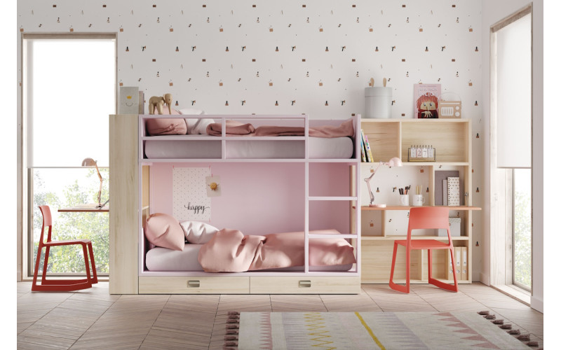 Dormitorio juvenil moderno cama litera de Lagrama 13A