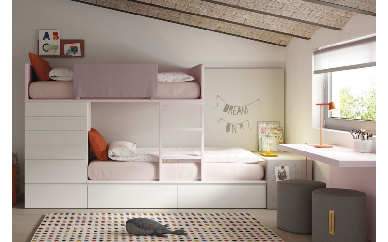 Dormitorio juvenil moderno cama litera de Lagrama 10