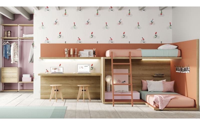 Dormitorio juvenil moderno cama litera de Lagrama 08