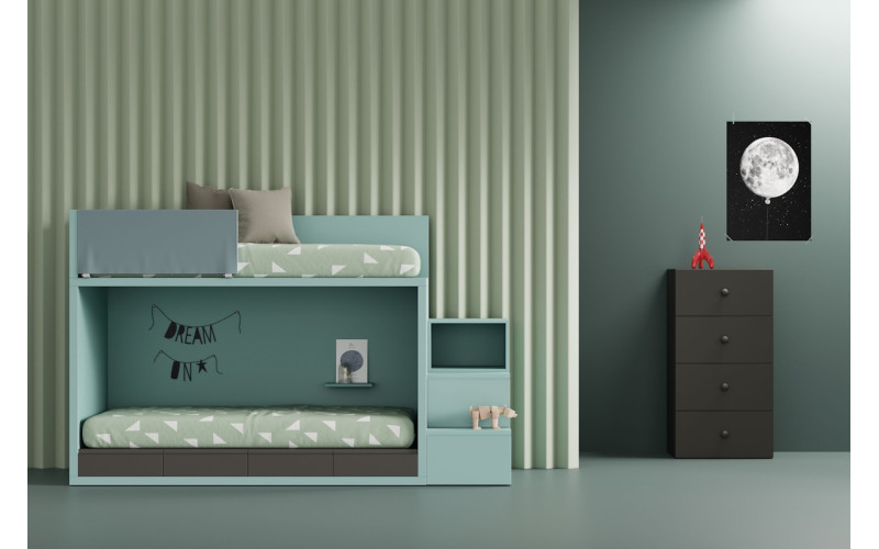 Dormitorio juvenil moderno cama litera de Lagrama 06B