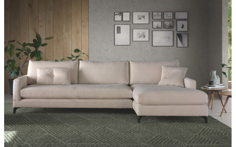 Sofá chaiselongue moderno con asientos fijos modelo Bruselas de Afos Sofás