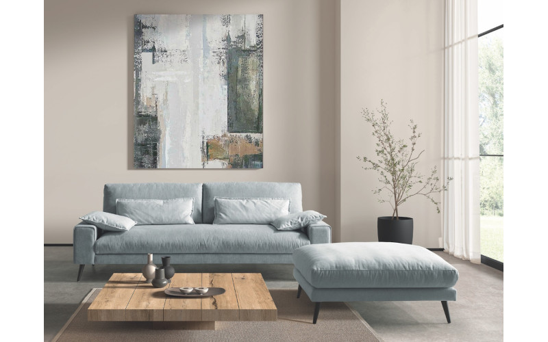 Sofá moderno modelo Dallas con asientos fijos con diseño minimalista de Pedro Ortiz