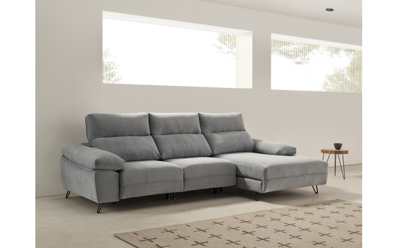 Sofá chaiselongue con diseño moderno modelo Flamingo con asientos extraíbles de carro de Reyes Ordoñez