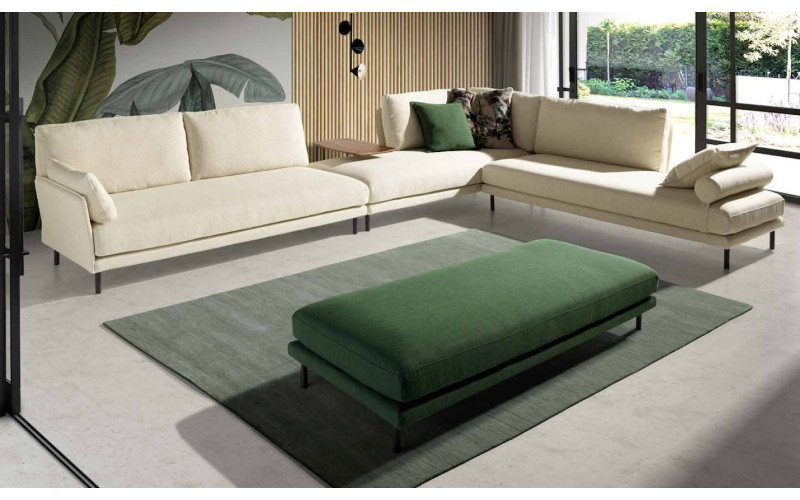 Sofá rinconera desenfundable moderna modelo Bari con asientos fijos con diseño minimalista de Eneas by Xirivella