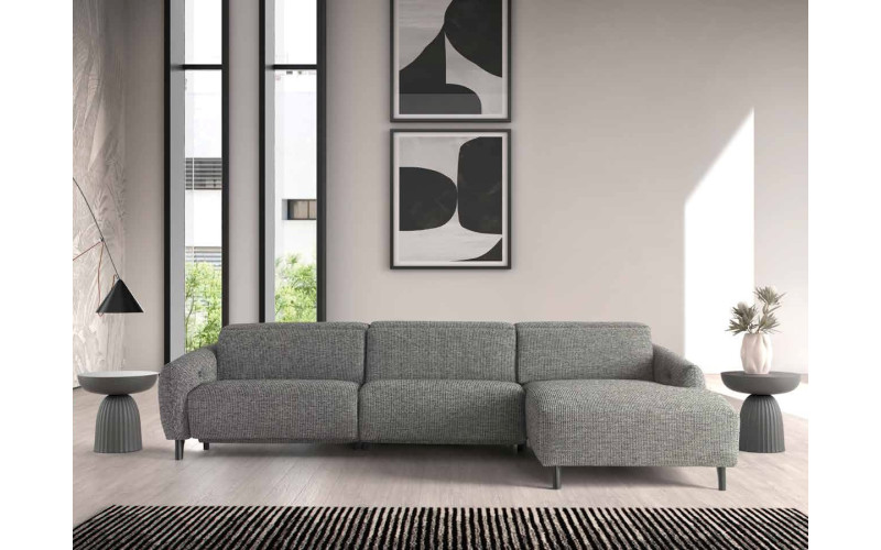 Sofá con chaiselongue moderno modelo Reims con diseño minimalista con asientos de relax eléctricos de Eneas by Xirivella