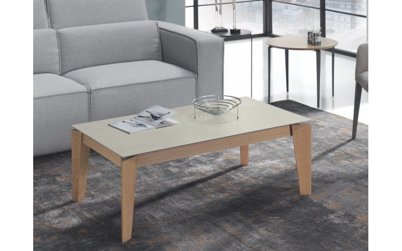 Mesa de centro elevable tapa porcelánico modelo Geo de Indesan