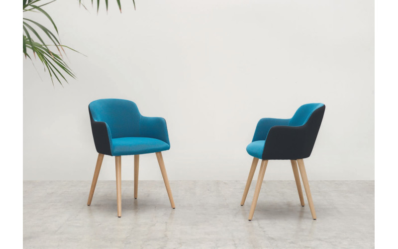 Sillón tapizado moderno de comedor modelo Danubio de Funcional Mobiliario Altair