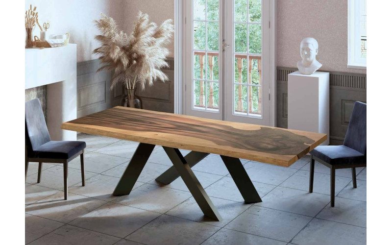 Mesa de comedor moderna modelo Bony tapa mesa madera maciza de Tadel Grup