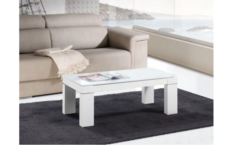 Mesa de centro elevable tapa cristal modelo Armonía de Indesan