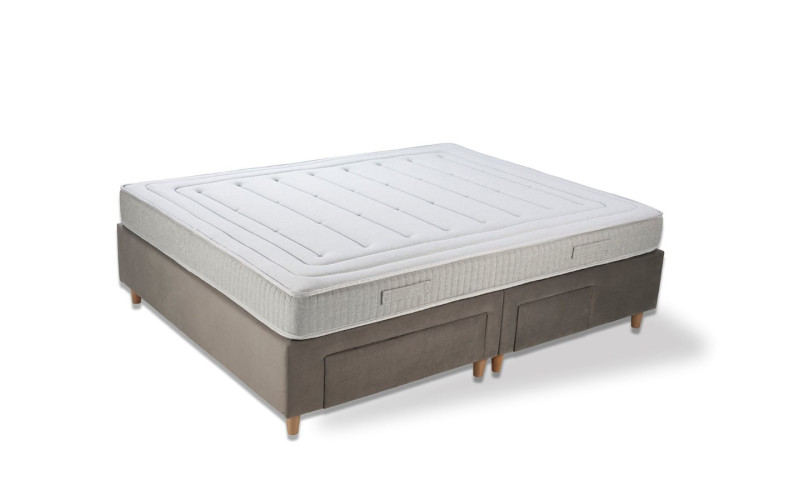 Colchón de muelles ensacados Under con muelles bajos de 9 cm y viscoelástica de soja natural, ideal para camas articuladas
