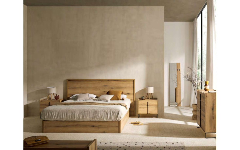 Canapé Comfort TOC de madera con tapa oculta integrada en la estructura y amplio arcón para un diseño limpio y funcional.