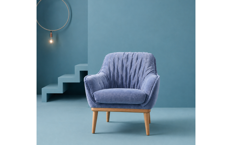 Sillón butaca moderna con reposapies modelo Moli Desenfundable de Reyes Ordoñez