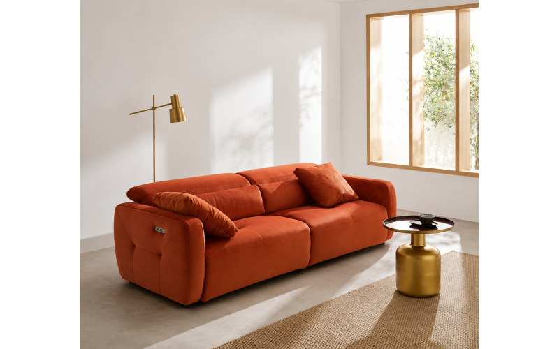 Sofá moderno con asientos relax eléctricos modelo Íbero de Reyes Ordoñez