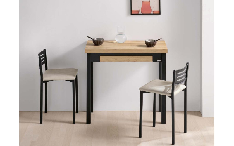 Mesa cocina libro laminado negro modelo Nube Libro de Velasco